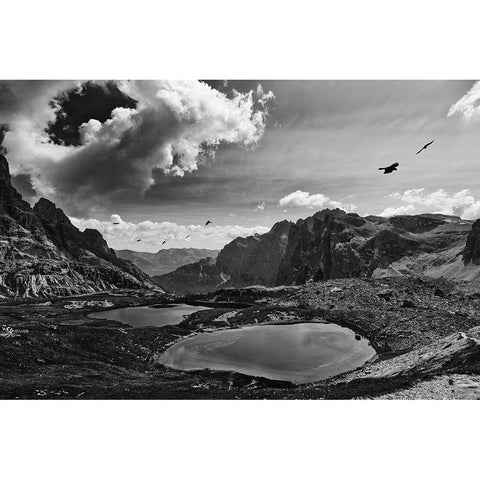 Dolomiti III Black Modern Wood Framed Art Print with Double Matting by Aledanda