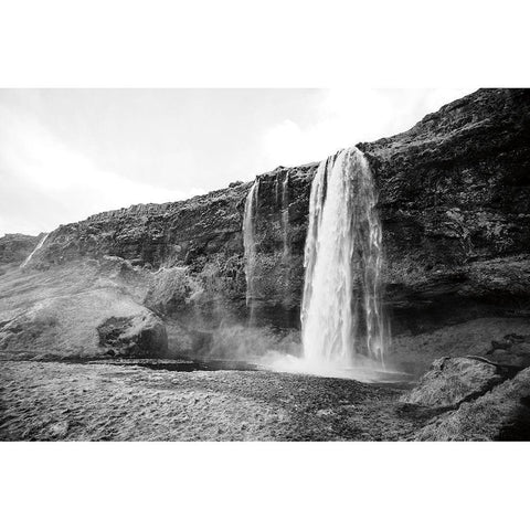 Seljalandsfoss Black Modern Wood Framed Art Print with Double Matting by Marshall, Laura