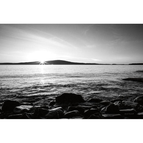 Frenchman Bay Black Modern Wood Framed Art Print by Marshall, Laura