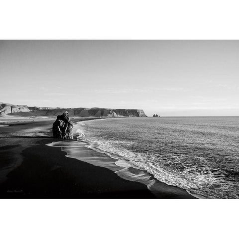 Reynisfjara Black Modern Wood Framed Art Print by Marshall, Laura