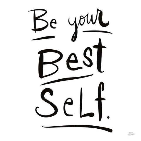Be Your Best Self White Modern Wood Framed Art Print with Double Matting by Averinos, Melissa
