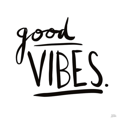 Good Vibes White Modern Wood Framed Art Print with Double Matting by Averinos, Melissa