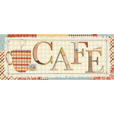 Patchwork Cafe I White Modern Wood Framed Art Print by Pela Studio