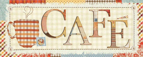 Patchwork Cafe I Black Ornate Wood Framed Art Print with Double Matting by Pela Studio