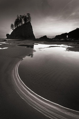 Coastal Evening Black Ornate Wood Framed Art Print with Double Matting by Majchrowicz, Alan