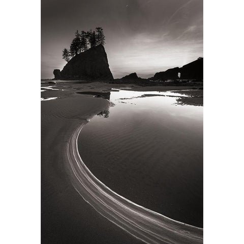 Coastal Evening Black Modern Wood Framed Art Print by Majchrowicz, Alan