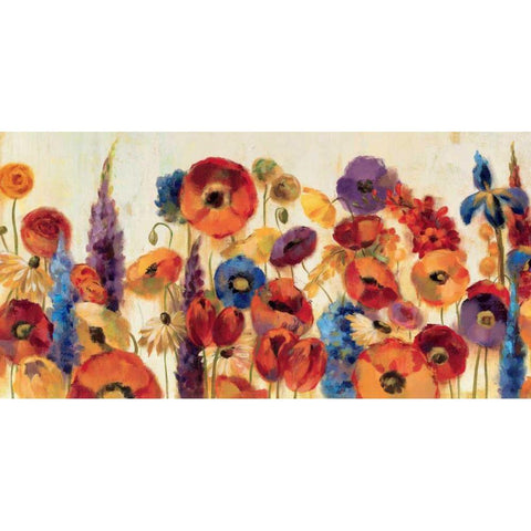 Joyful Garden Black Modern Wood Framed Art Print by Vassileva, Silvia