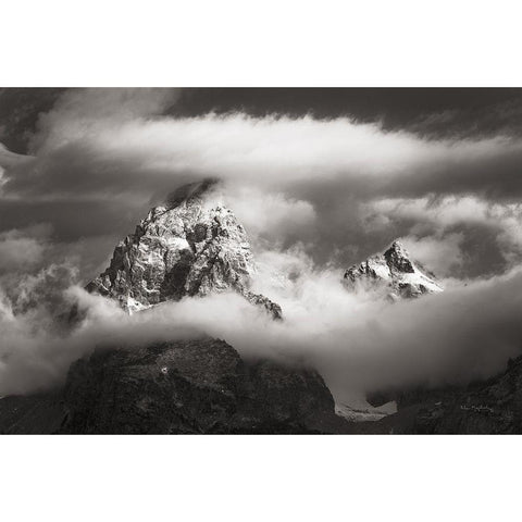 Grand Teton Clouds Gold Ornate Wood Framed Art Print with Double Matting by Majchrowicz, Alan