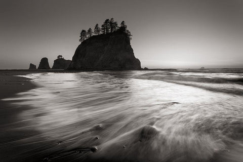 Little James Island White Modern Wood Framed Art Print with Double Matting by Majchrowicz, Alan