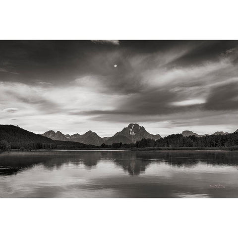 Oxbow Bend Black Modern Wood Framed Art Print with Double Matting by Majchrowicz, Alan