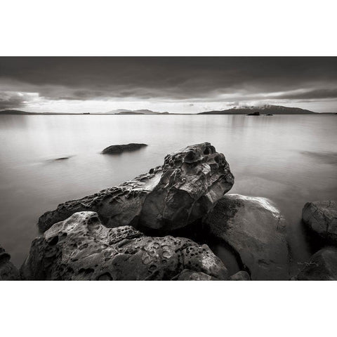 Samish Bay White Modern Wood Framed Art Print by Majchrowicz, Alan
