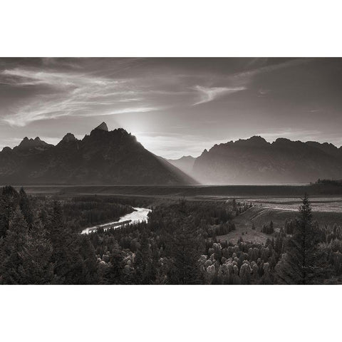 Snake River Overlook Grant Teton National Park  Gold Ornate Wood Framed Art Print with Double Matting by Majchrowicz, Alan