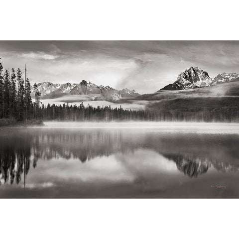 Little Redfish Lake Morning I Gold Ornate Wood Framed Art Print with Double Matting by Majchrowicz, Alan