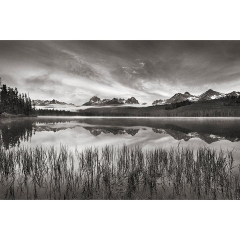 Little Redfish Lakeshore Black Modern Wood Framed Art Print with Double Matting by Majchrowicz, Alan