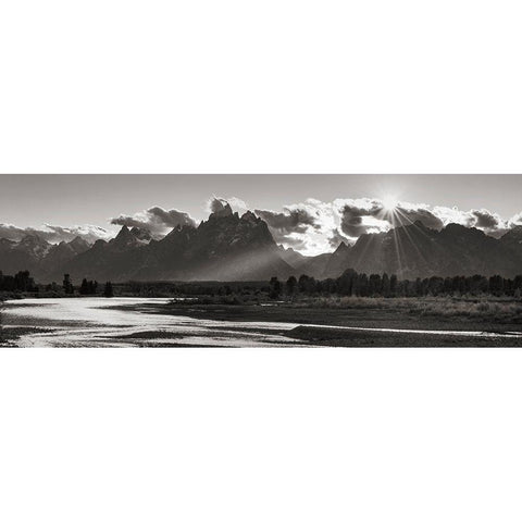 Snake River Black Modern Wood Framed Art Print by Majchrowicz, Alan
