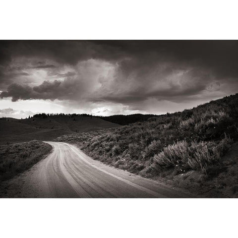 Stanley Basin Road Black Modern Wood Framed Art Print with Double Matting by Majchrowicz, Alan