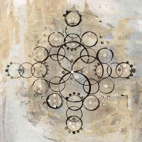 Neutral Mandala II Crop Black Ornate Wood Framed Art Print with Double Matting by Averinos, Melissa