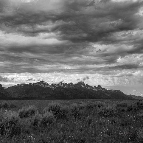 Grand Tetons II White Modern Wood Framed Art Print with Double Matting by Eichman, Andre