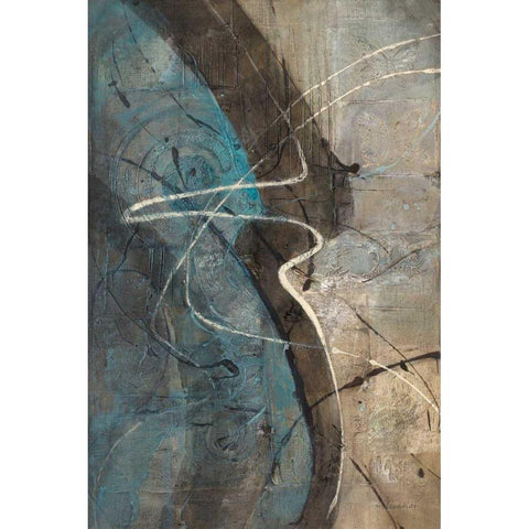 Ripple Effect Black Modern Wood Framed Art Print with Double Matting by Hristova, Albena