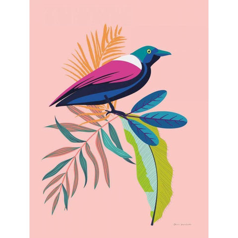 Exotic Birds I White Modern Wood Framed Art Print by Escalante, Omar
