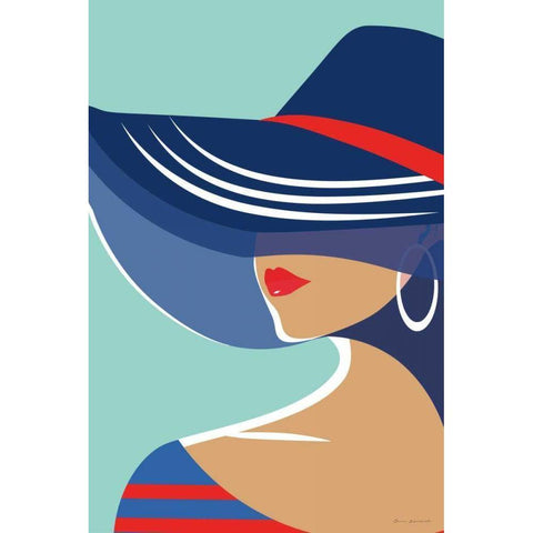 Beach Chic II Black Modern Wood Framed Art Print by Escalante, Omar