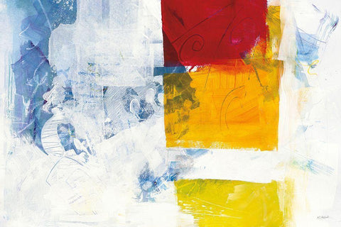 Breakout II White Modern Wood Framed Art Print with Double Matting by Schick, Mike