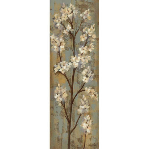 Almond Branch I Black Modern Wood Framed Art Print with Double Matting by Vassileva, Silvia