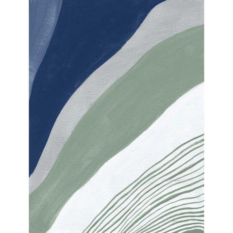 Blue Green Abstract IV White Modern Wood Framed Art Print by Nai, Danhui