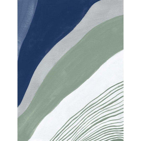 Blue Green Abstract IV Black Modern Wood Framed Art Print by Nai, Danhui