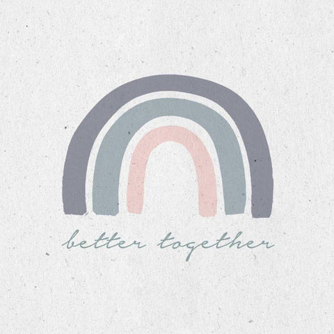 Better Together I White Modern Wood Framed Art Print by Wild Apple Portfolio