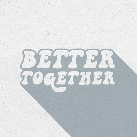 Better Together II White Modern Wood Framed Art Print with Double Matting by Wild Apple Portfolio