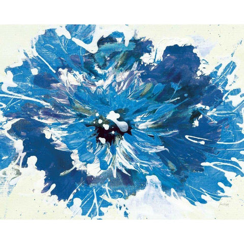 Color in Bloom Blue Black Modern Wood Framed Art Print with Double Matting by Griggs, Jan