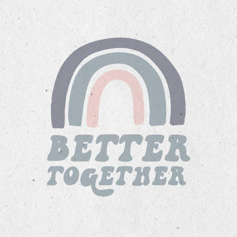 Better Together III White Modern Wood Framed Art Print by Wild Apple Portfolio