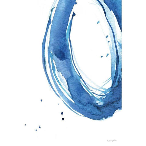 Bold Blue II White Modern Wood Framed Art Print by Charro, Mercedes Lopez