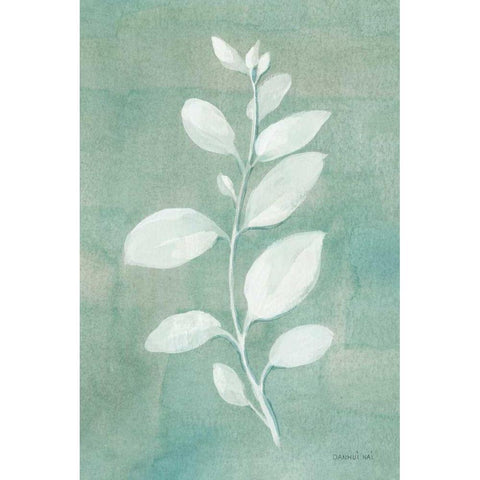 Sage Leaves II White Modern Wood Framed Art Print by Nai, Danhui