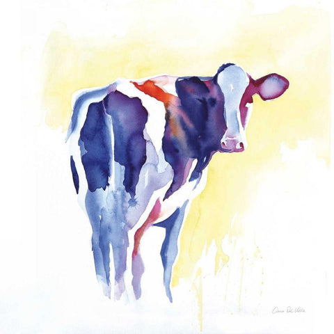 Holstein I White Modern Wood Framed Art Print with Double Matting by Valle, Aimee Del