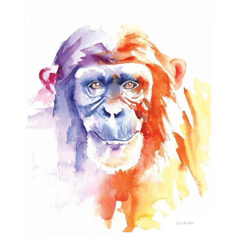 Chimpanzee II Gold Ornate Wood Framed Art Print with Double Matting by Valle, Aimee Del