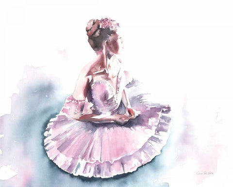 Ballet V White Modern Wood Framed Art Print with Double Matting by Valle, Aimee Del