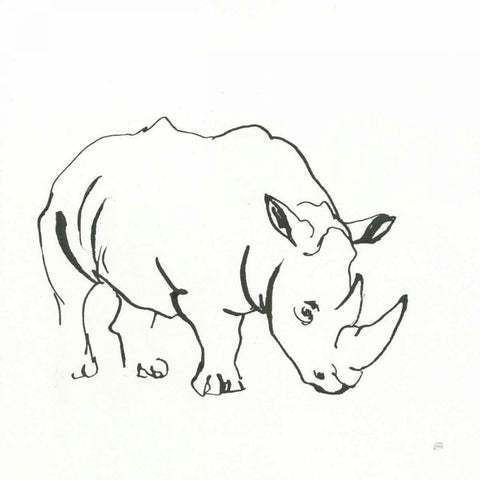 African Animals V White Modern Wood Framed Art Print with Double Matting by Paschke, Chris