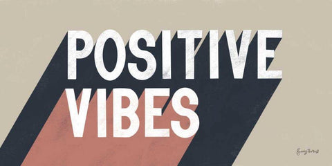 Positive Vibes White Modern Wood Framed Art Print with Double Matting by Thorns, Becky