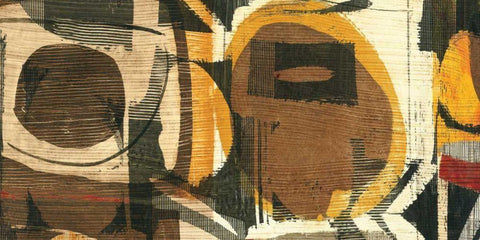 Graphic Abstract I White Modern Wood Framed Art Print with Double Matting by Wild Apple Portfolio