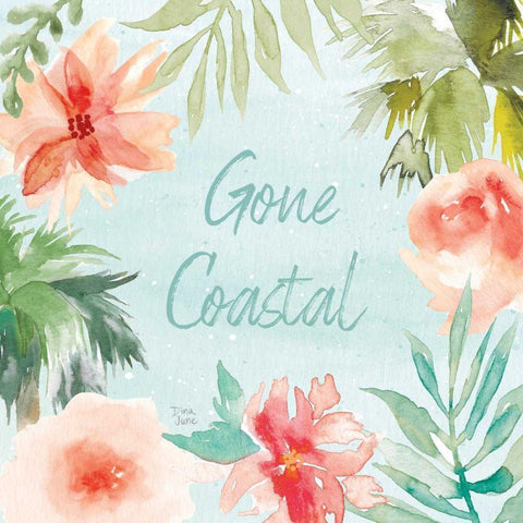 Surfs Up IX Gold Ornate Wood Framed Art Print with Double Matting by June, Dina