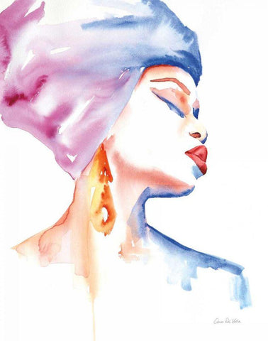 Woman in Purple Black Ornate Wood Framed Art Print with Double Matting by Valle, Aimee Del