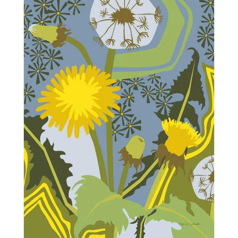 Dandelion Black Modern Wood Framed Art Print with Double Matting by Gallagher, Megan