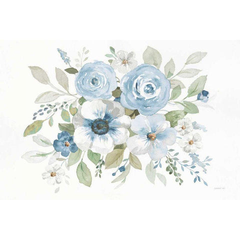 Essence of Spring I Blue Gold Ornate Wood Framed Art Print with Double Matting by Nai, Danhui