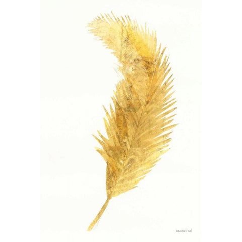 Palms of the Tropics IV Gold White Modern Wood Framed Art Print by Nai, Danhui
