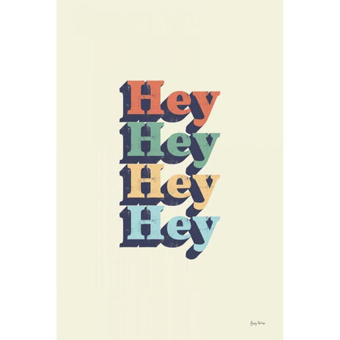 Hey White Modern Wood Framed Art Print by Thorns, Becky