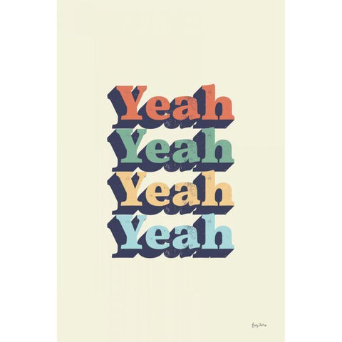 Yeah White Modern Wood Framed Art Print by Thorns, Becky