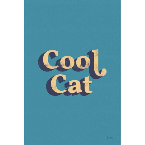 Cool Cat Black Modern Wood Framed Art Print with Double Matting by Thorns, Becky