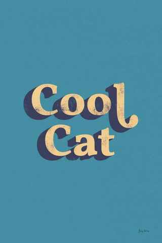 Cool Cat White Modern Wood Framed Art Print with Double Matting by Thorns, Becky